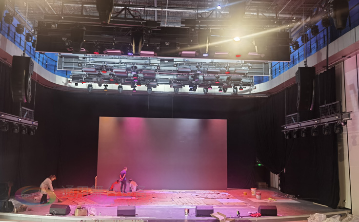 通用舞臺機械、舞臺吊桿某大型文化設施舞臺施工現場